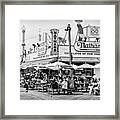 Black Manhattan Series - Famous Hot Dog Framed Print