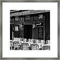 Black Montmartre Series - Parisian Restaurant Framed Print