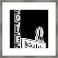 Black Nevada Series - Motel Lucky Lady Vegas Framed Print
