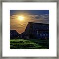 Blackmore Barn Nightscape #1 - Abandoned Nd Barn In Moonlight Framed Print