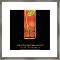 Bloody Mary Cocktail - Classic Cocktail Print - Black And Gold - Modern, Minimal Lounge Art Framed Print