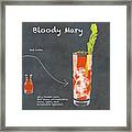 Bloody Mary Cocktail Sketch With Copy Space Framed Print