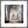 Blue Abandoned Church In Decay Framed Print