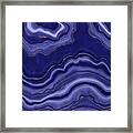 Blue Agate With Gold Framed Print