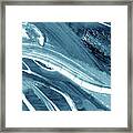 Blue And Gorgeous Wave Of The Sea Beach House Ocean Art Viii Framed Print
