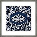 Blue And White Waterlily Framed Print