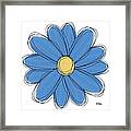 Blue And Yellow Flower Framed Print