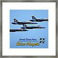 Blue Angels Side View Transition To Diamond Formation Framed Print