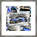 Blue Car Abstract Collage Art Poster Framed Print