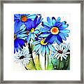 Blue Daisy Flowers Framed Print