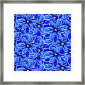 Blue Floral Pattern Framed Print