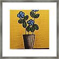 Blue Flower Still Life Painting Framed Print