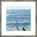 Blue Heron Fishing Framed Print
