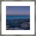 Full Moon Blue Hour At Clouds Rest Framed Print