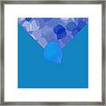 Blue Leaf Collage Design For Bags Framed Print