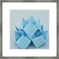 Blue Lotus Origami Framed Print