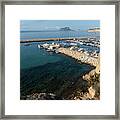 Blue Mediterranean Sea And Marina In Moraira 2 Framed Print