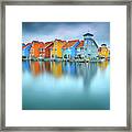 Blue Morning At Waters Edge Groningen Netherlands Europe Coastal Landscape Photograph Framed Print