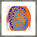 Blue Orange Abstract Art Framed Print