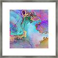 Blue, Purple And Gold Abstract Watercolor Framed Print