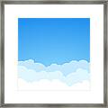 Blue Sky And Clouds Seamless Vector Background. Framed Print
