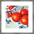 Blueberries And Nectarines Framed Print