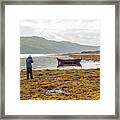 Boat Seaweed And Photographer In Isle Of Skye, Uk Framed Print