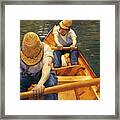 Boaters Rowing On The Yerres By Gustave Caillebotte Framed Print