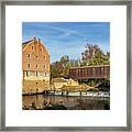 Bollinger Mill And Burfordville Covered Bridge Framed Print