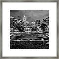Boston Armenian Heritage Park Sculpture Boston Ma Skyline Black And White Framed Print