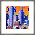 Boston Skyline Sunset Framed Print