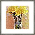 Bouquet Of Glowing Daffodils Flowers Portrait Framed Print