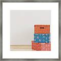 Boxes In Empty Room Framed Print
