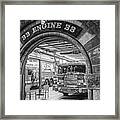 Boylston Street Fire Station Boston Ma Engine 33 Black And White Framed Print