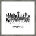 Brazzaville Congo Skyline Bw Framed Print