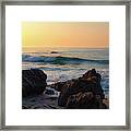 Breaking Waves At Sunrise Framed Print