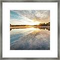 Breathtaking Sunrise At Lake Jatkonjarvi Framed Print