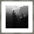 Bridal Veil At The Crack Of Dawn - Black And White Framed Print