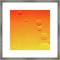Bright Abstract, Yellow And Orange Background With Flying Bubbles Framed Print