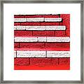 Bright Red And White Stairs Framed Print