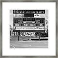 Brown Field Scoreboard Valparaiso University Black And White Pho Framed Print