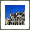 Bruges City Hall And Stadsarchief Brugge Framed Print