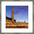 Brussels Grand Place At Night Framed Print