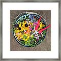 Bucket Of Dead Headed Flowers Framed Print