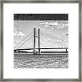 Burlington Bridge View From A Gazebo Framed Print