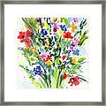 Burst Of Color Abstract Flowers Multicolor Watercolor Splash Ii Framed Print