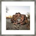Bushman Of The Kalahari, Botswana Framed Print