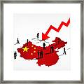 Business People Facing China Debt Crisis Framed Print