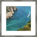 Cala De La Granadella, Boat Trip On The Mediterranean Sea Framed Print