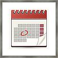 Calendar Red With One Day Marked Framed Print